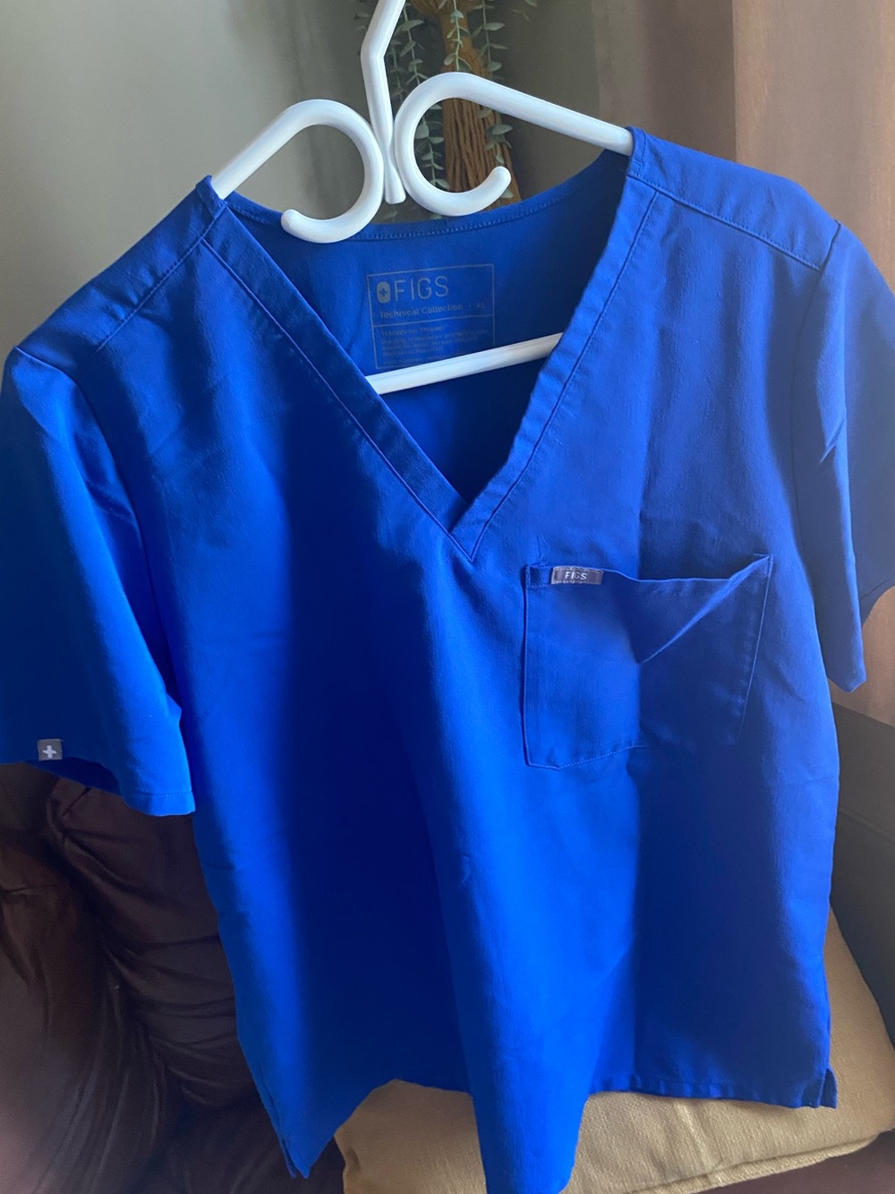 Figs Catarina V-Neck Scrub Top in Royal Blue